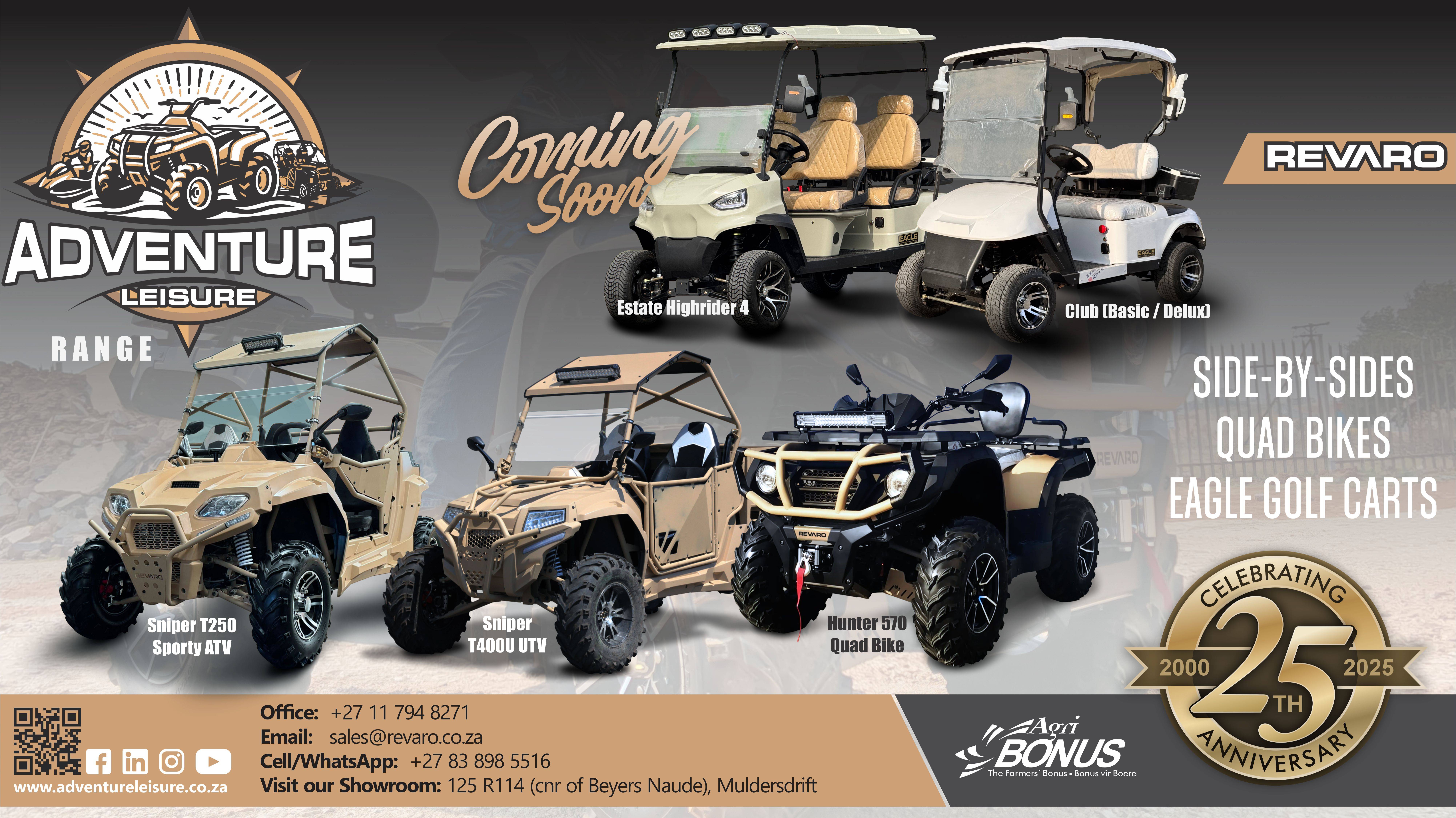 ATV’s, UTV’s, quad bikes and more | Discover our Adventure Leisure range | Revaro