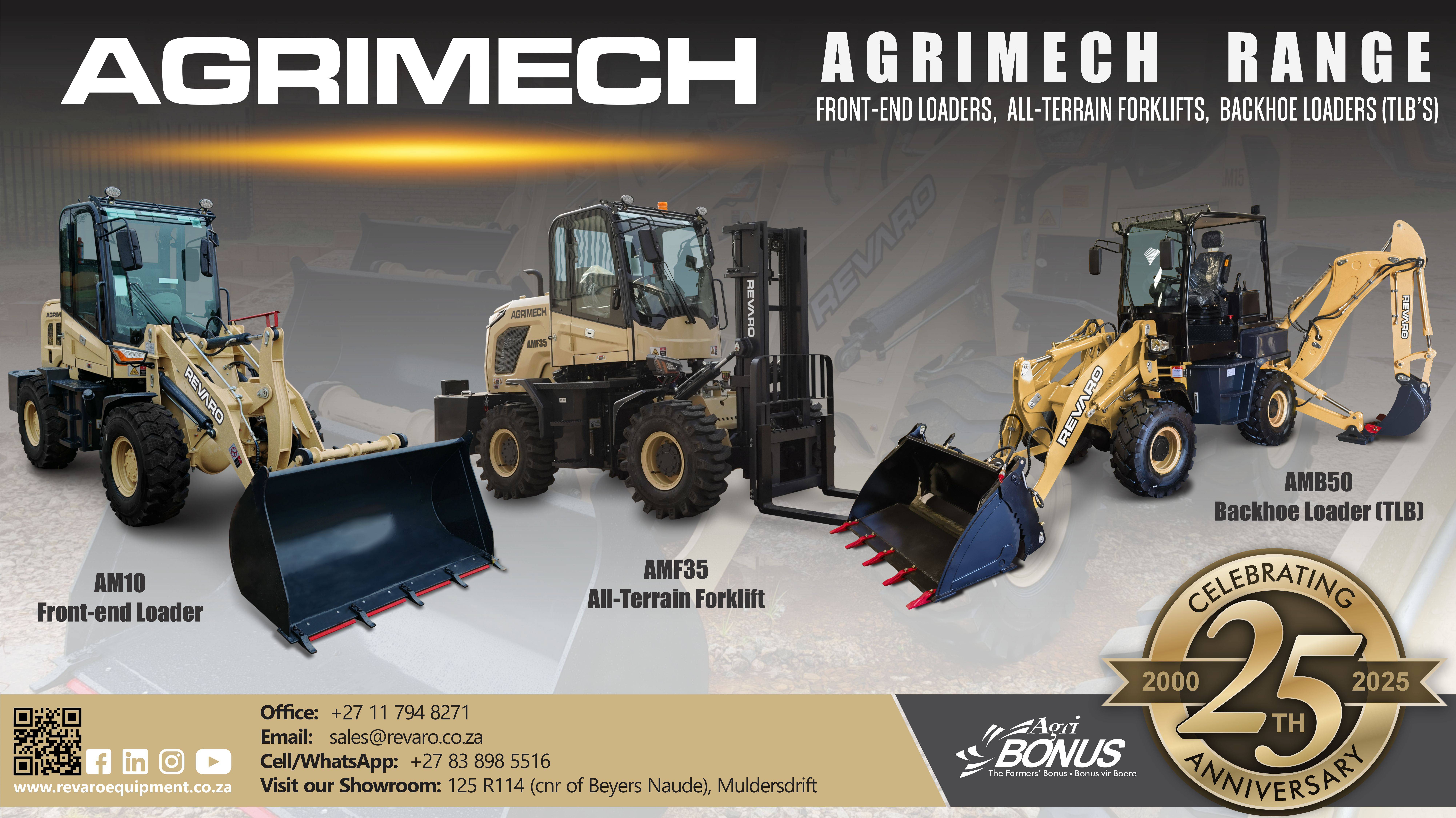 Front end loaders, all terrain forklifts, TLB’s | Introducing the Revaro Agrimech range | Revaro