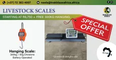 Livestock scales specials | Get a FREE 300KG hanging scale with your purchase | The Millennium Group