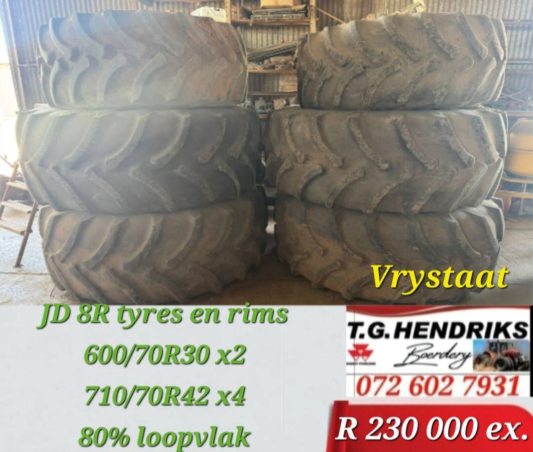 John Deere tyres en rims 600\70R30 x2 \ 710\70R42 x4 | T.G. Hendriks