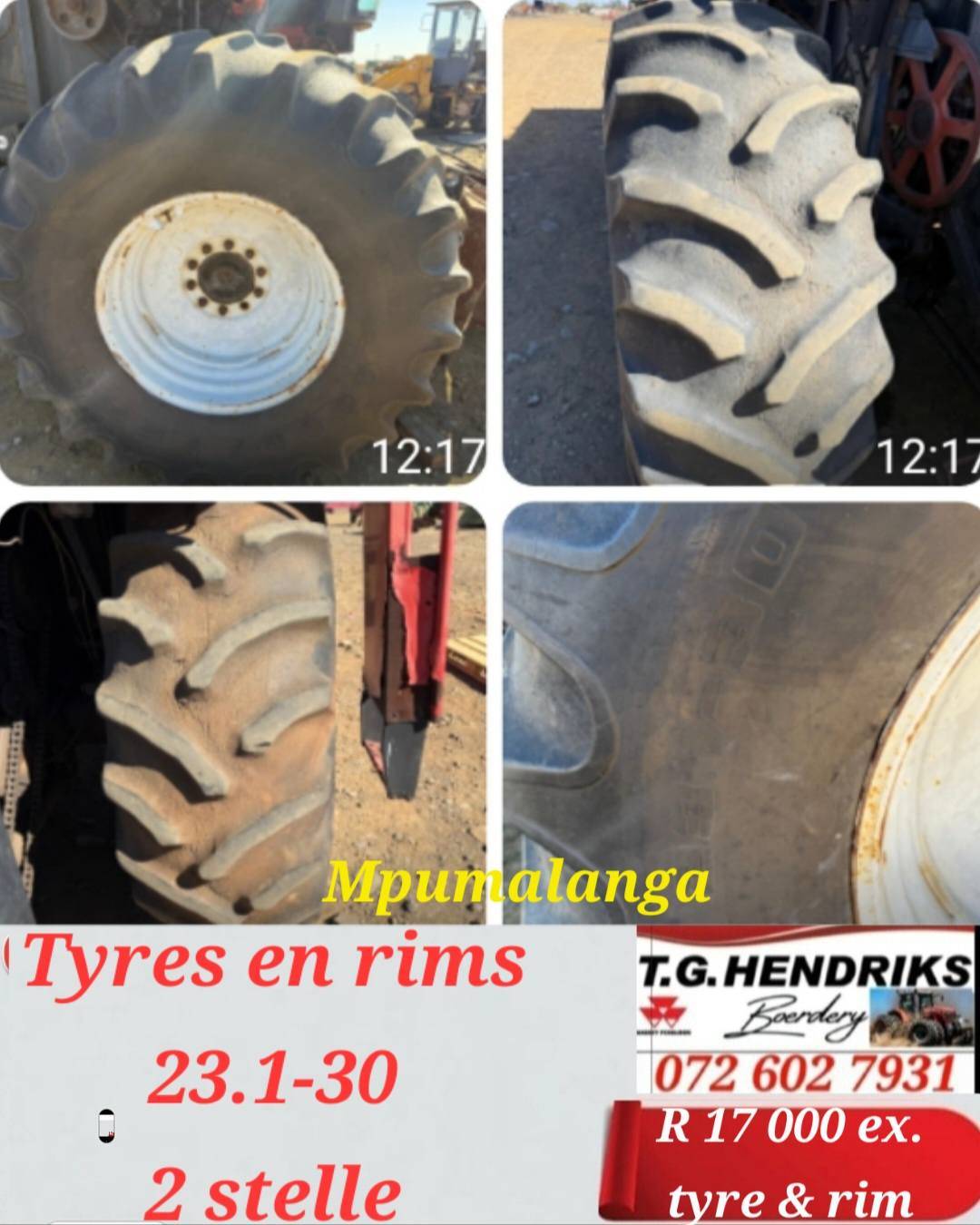 Tyres en rims 23.1-30 2 Stelle | T.G. Hendriks