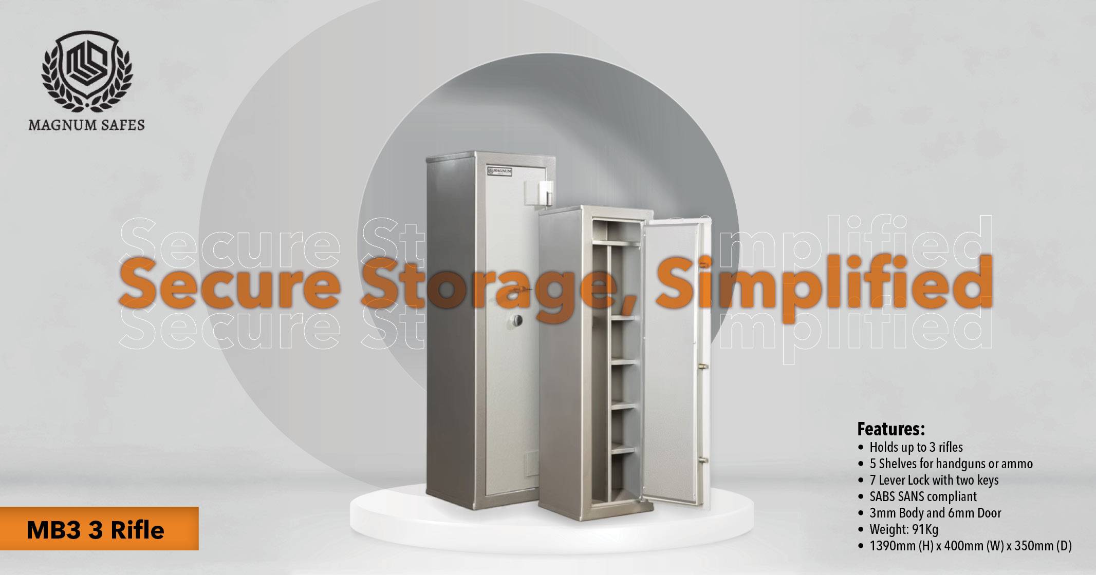 The Magnum MB3 3 rifle safe | Magnum Safes