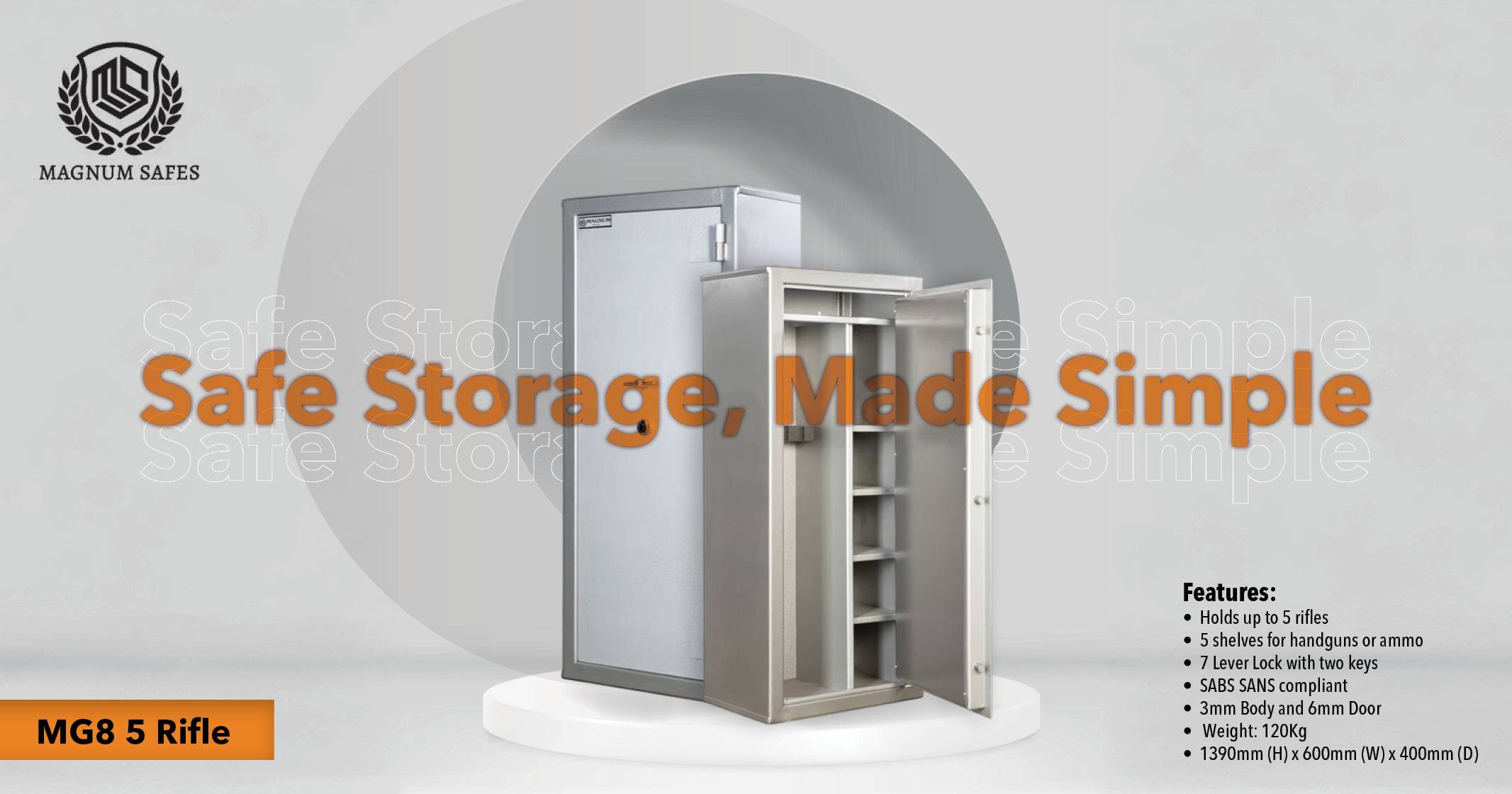 The Magnum MG8 5 rifle safe | Magnum Safes