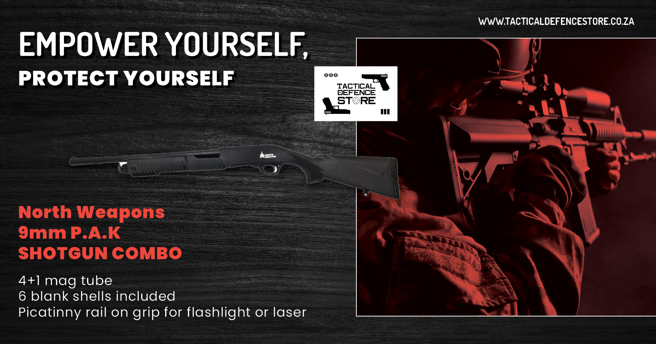 North Weapon 9mm P.A.K Shotgun Combo | Tactical Defence Store