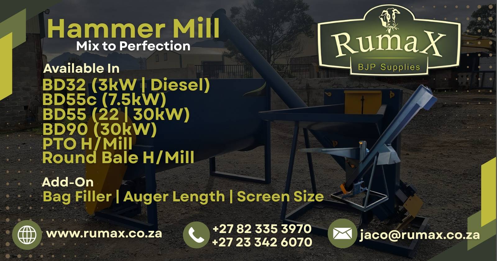 Mix to perfection with Rumax hammer mills | Rumax