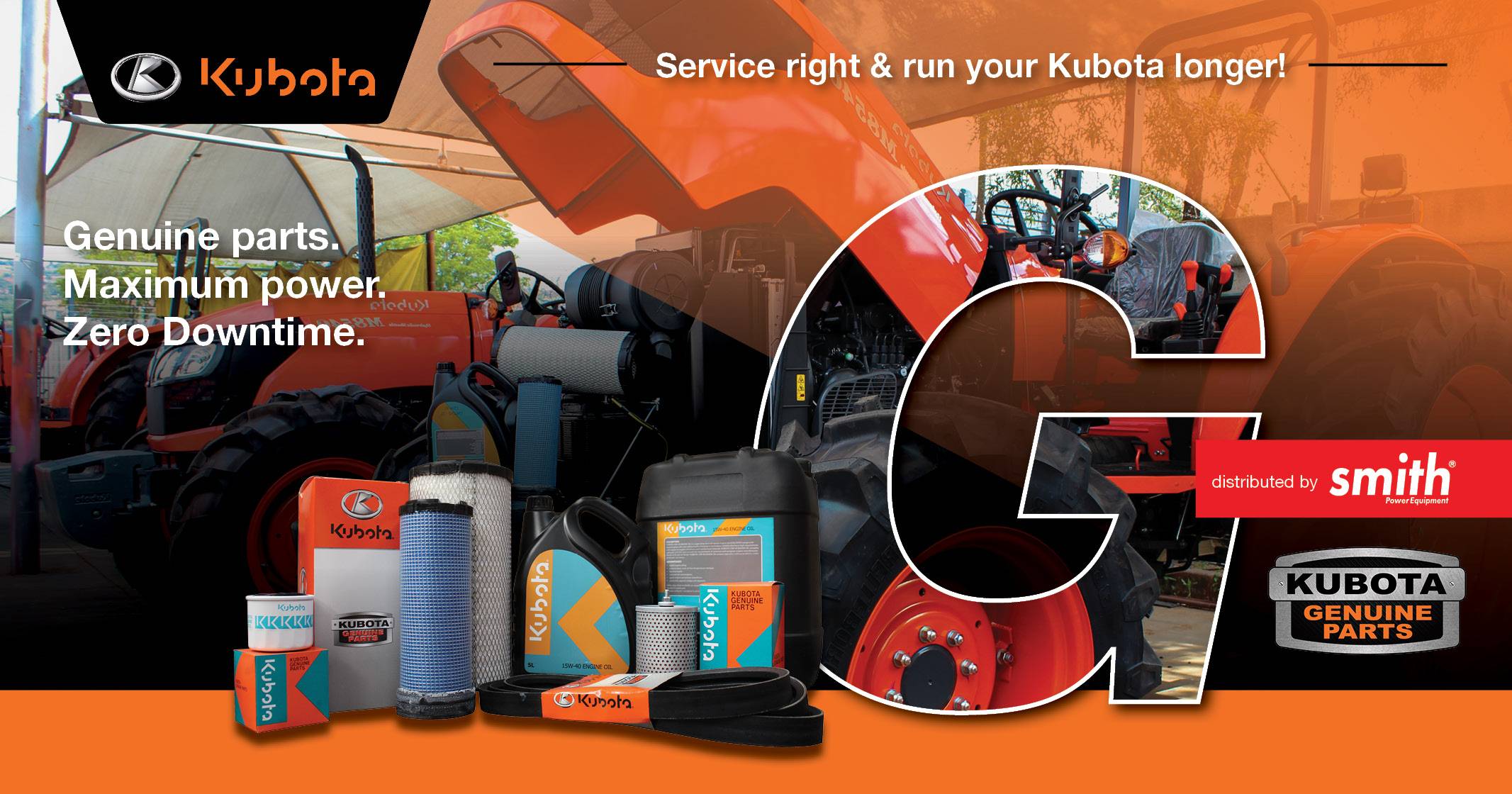 Maximum power, zero downtime | Kubota genuine parts | Smith Power Equipment