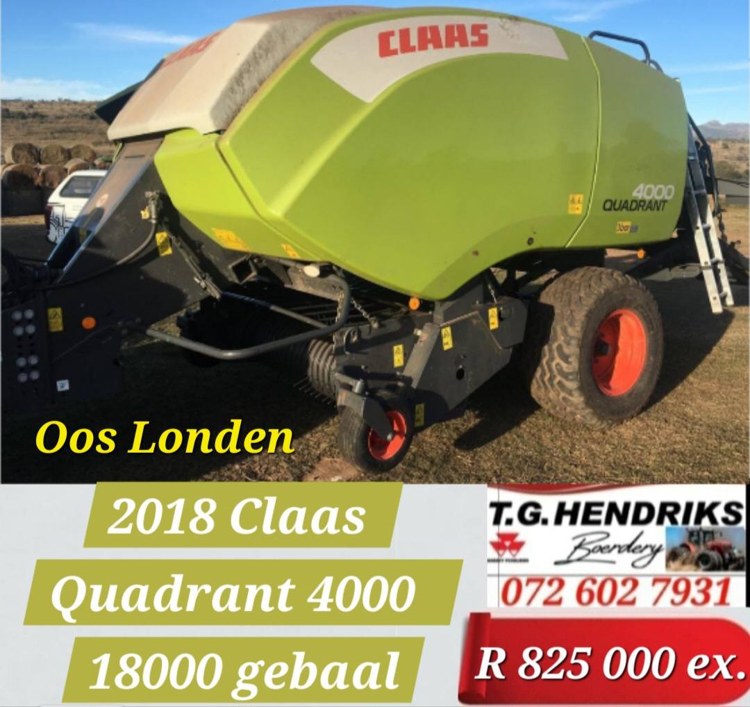 2018 claas quadrant 4000 | T.G. Hendriks