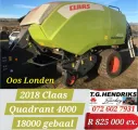 2018 claas quadrant 4000 | T.G. Hendriks