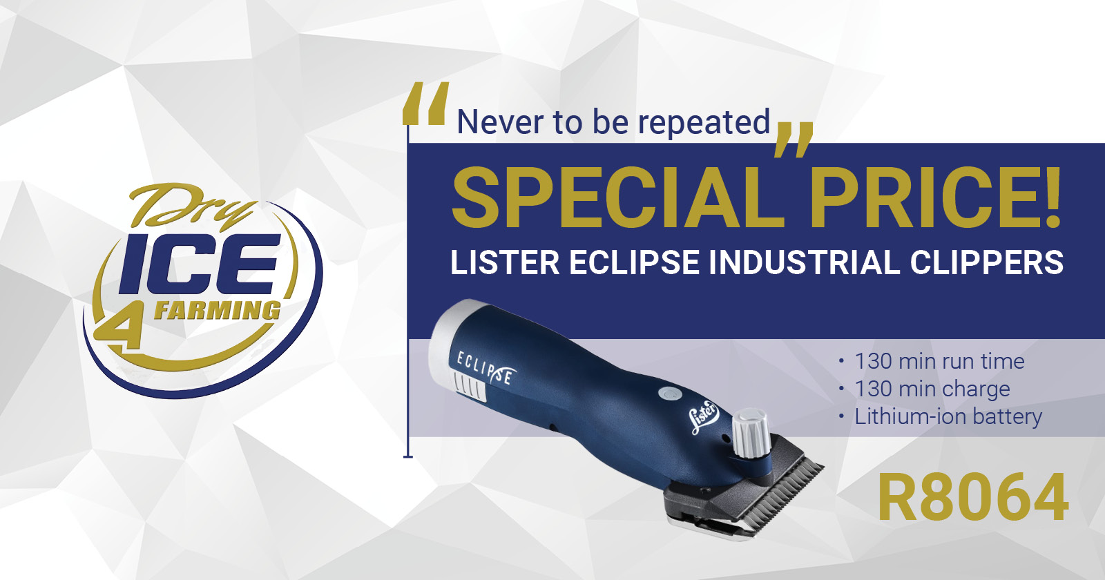 SPECIAL PRICE! | Lister Eclipse industrial clippers | Dry Ice International
