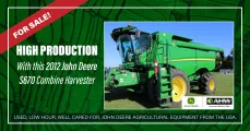 HIGH PRODUCTION With this 2012 John Deere S670 Combine Harvester | Arends Hogan Walker LLC