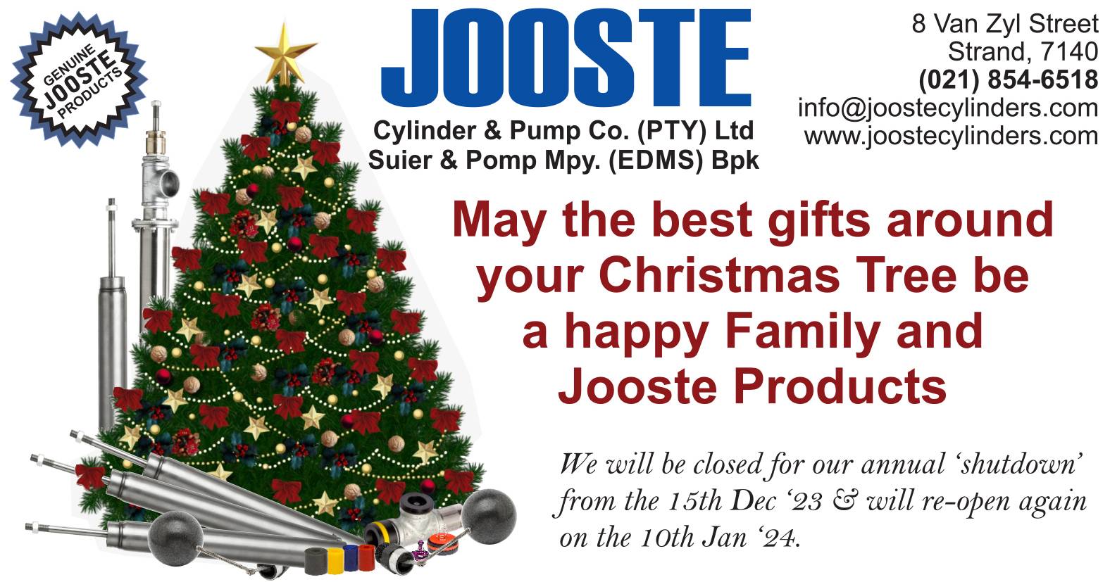 Genuine Jooste products / Cylinder & Pump Co. (PTY) Ltd | Jooste Cylinder & Pump Co. (PTY) Ltd