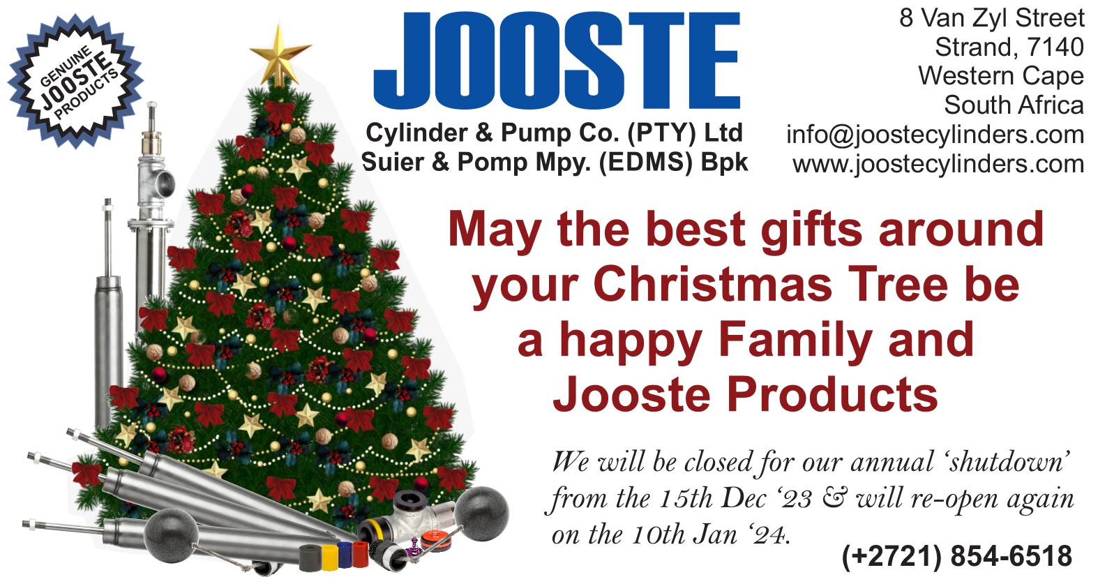 Genuine Jooste products / Cylinder & Pump Co. (PTY) Ltd | Jooste Cylinder & Pump Co. (PTY) Ltd