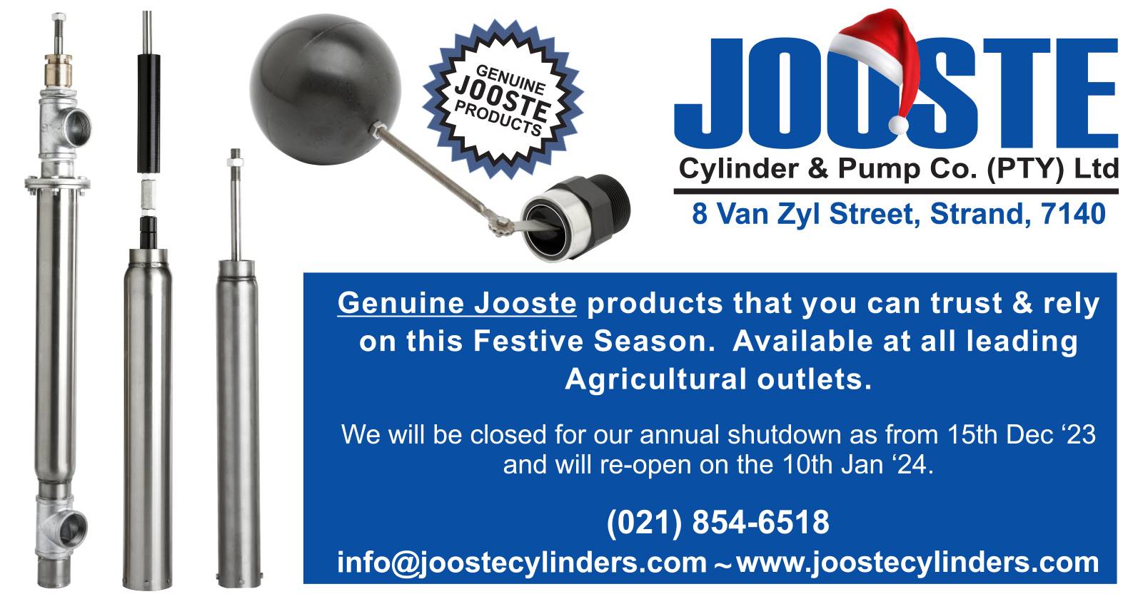 Genuine Jooste products that you can trust & rely on | Jooste Cylinder & Pump Co. (PTY) Ltd