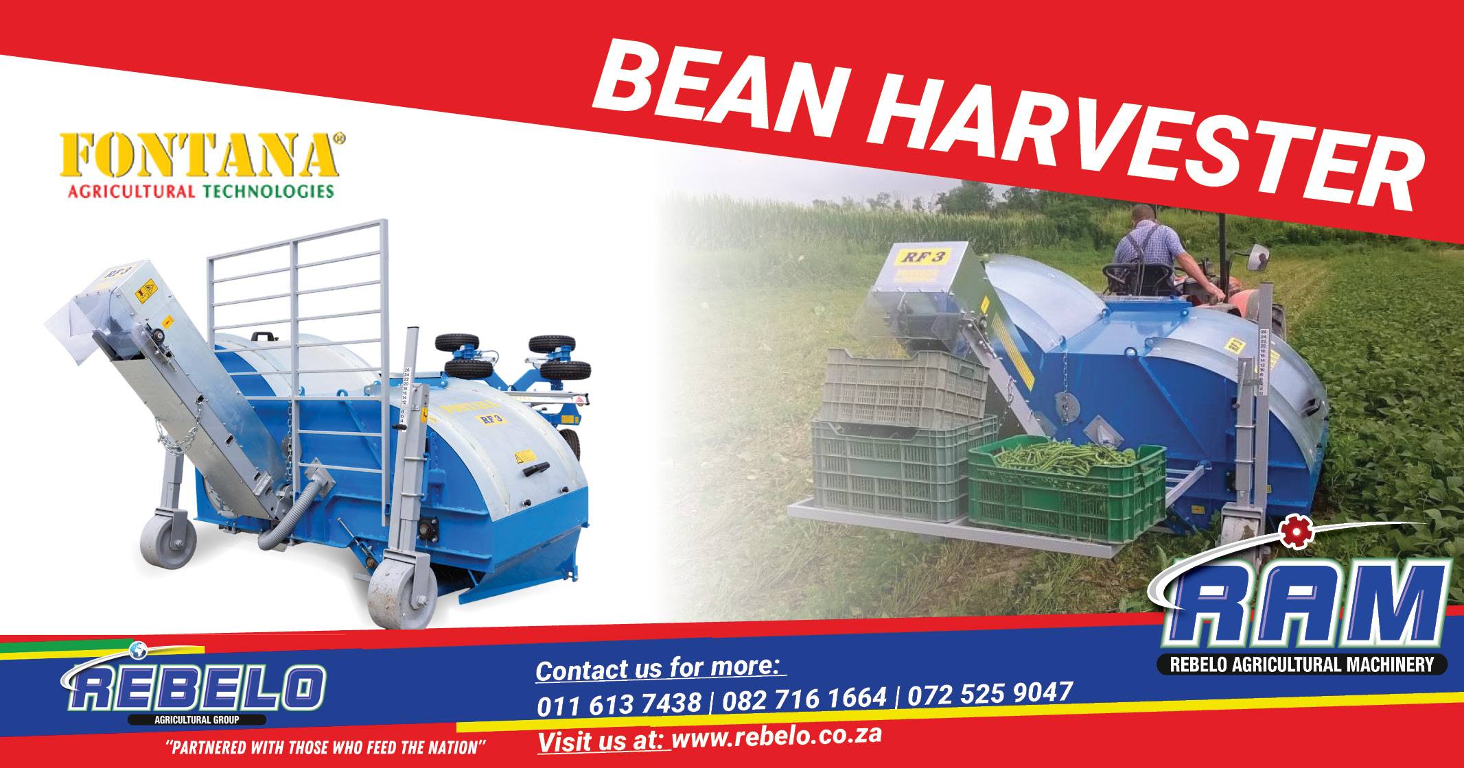 Fontana bean harvester: Efficient harvesting for your farm | Rebelo Agricultural Group