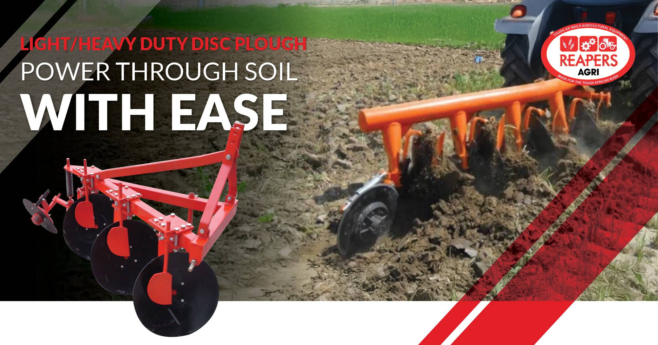 Light & heavy duty disc plough: Power through soil with ease | Reapers Agri