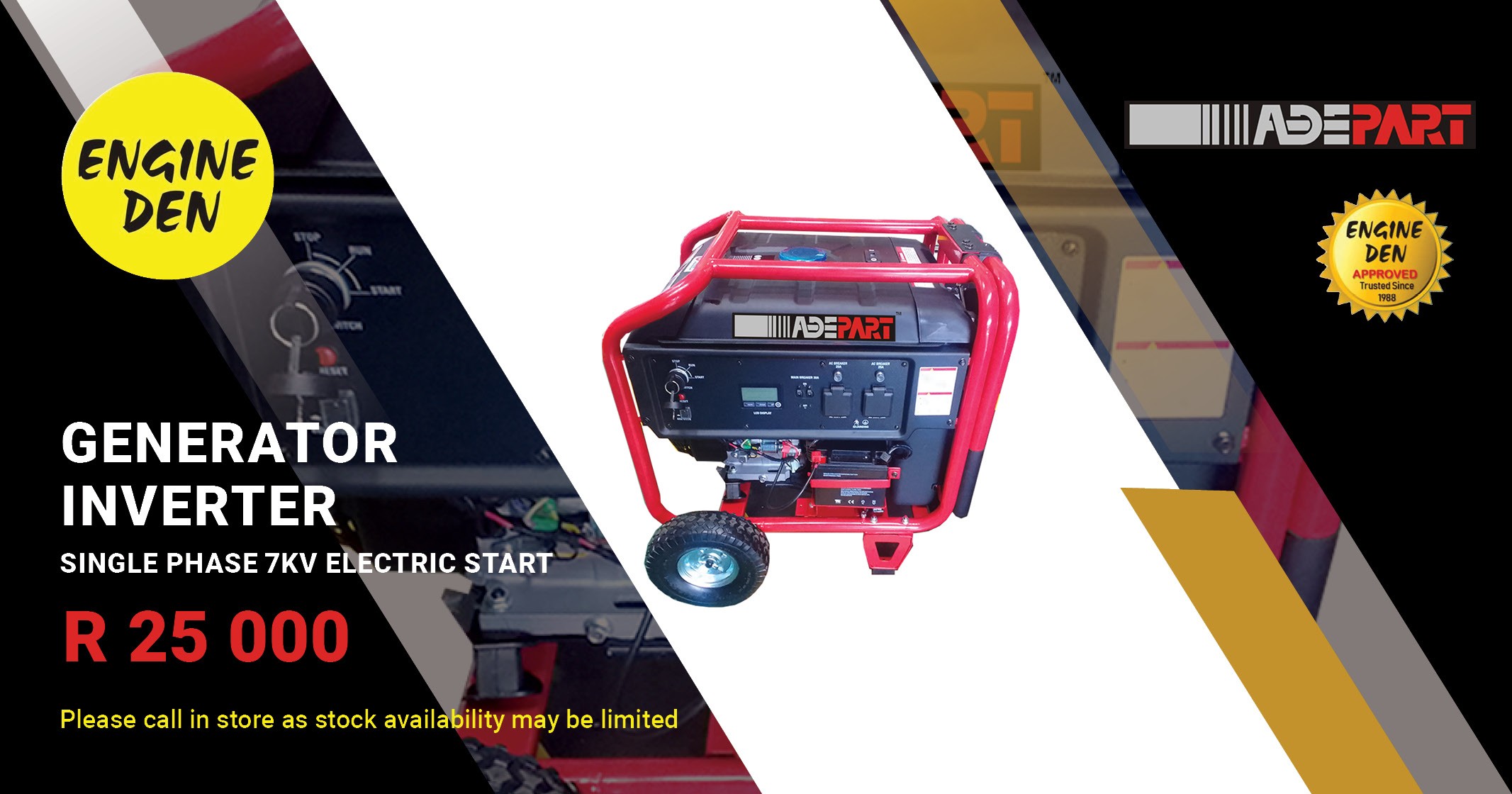 Generator inverter single phase 7 kV electric start | Engine Den