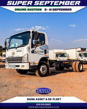 Devco Auctioneers Super September online auction | 9 -11 September 2025 | Bank Asset & De-Fleet
