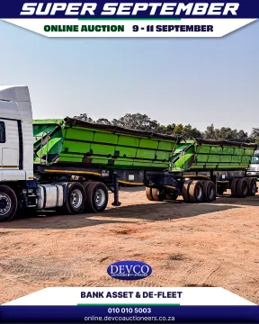 Devco Auctioneers Super September online auction | 9 -11 September 2025 | Bank Asset & De-Fleet
