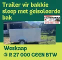 Trailer vir bakkie sleep met geisoleerde bak | T.G. Hendriks