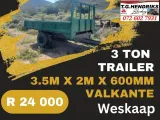 3 ton trailer 3.5m x 2m x 600mm valkante | T.G. Hendriks