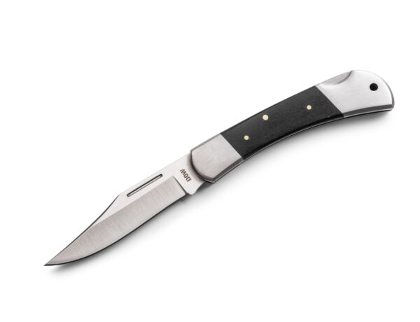 DOW. Black Pakkawood, Satin Blade Folder (K4107BL) | Outdoor Innovation