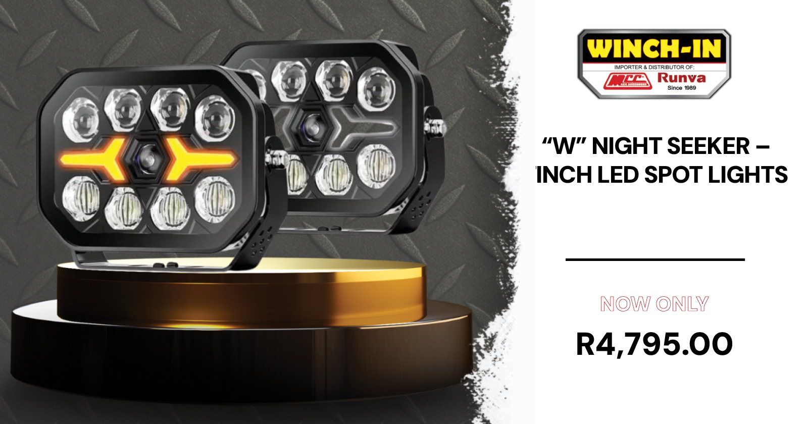 Wislo3 “W” Night Seeker – 7-inch LED Spot Lights from Winch-In