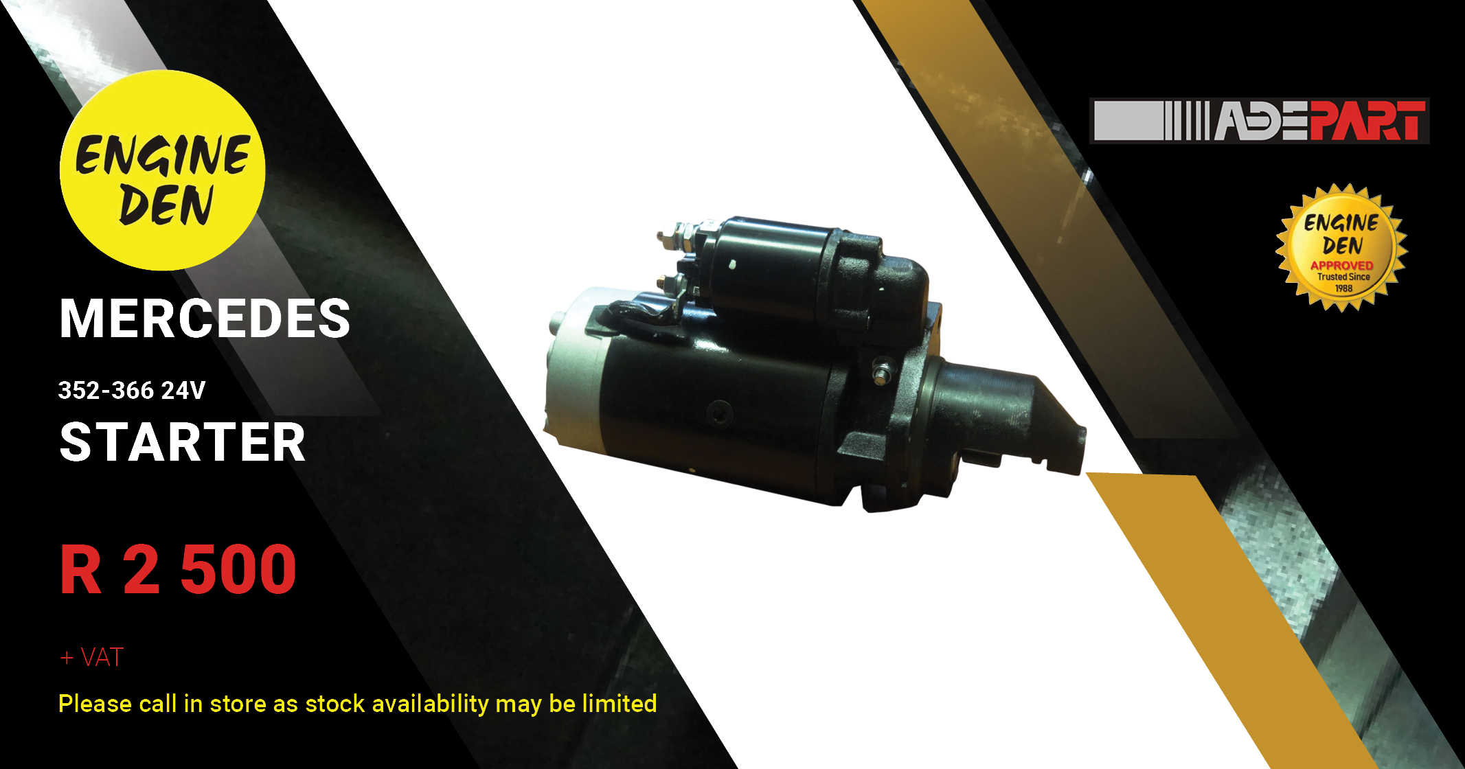 Mercedes 352-366 24 V starter | Engine Den