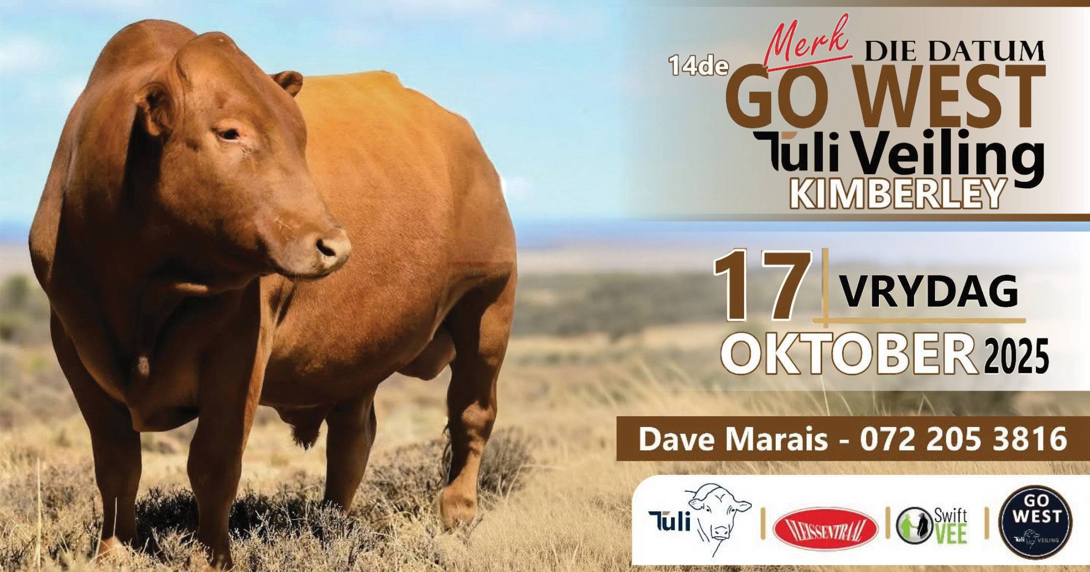Go West Tuli 14de Veiling | 17 Oktober 2025 | 11:00 | Vleissentraal veilingskraal, Kimberley