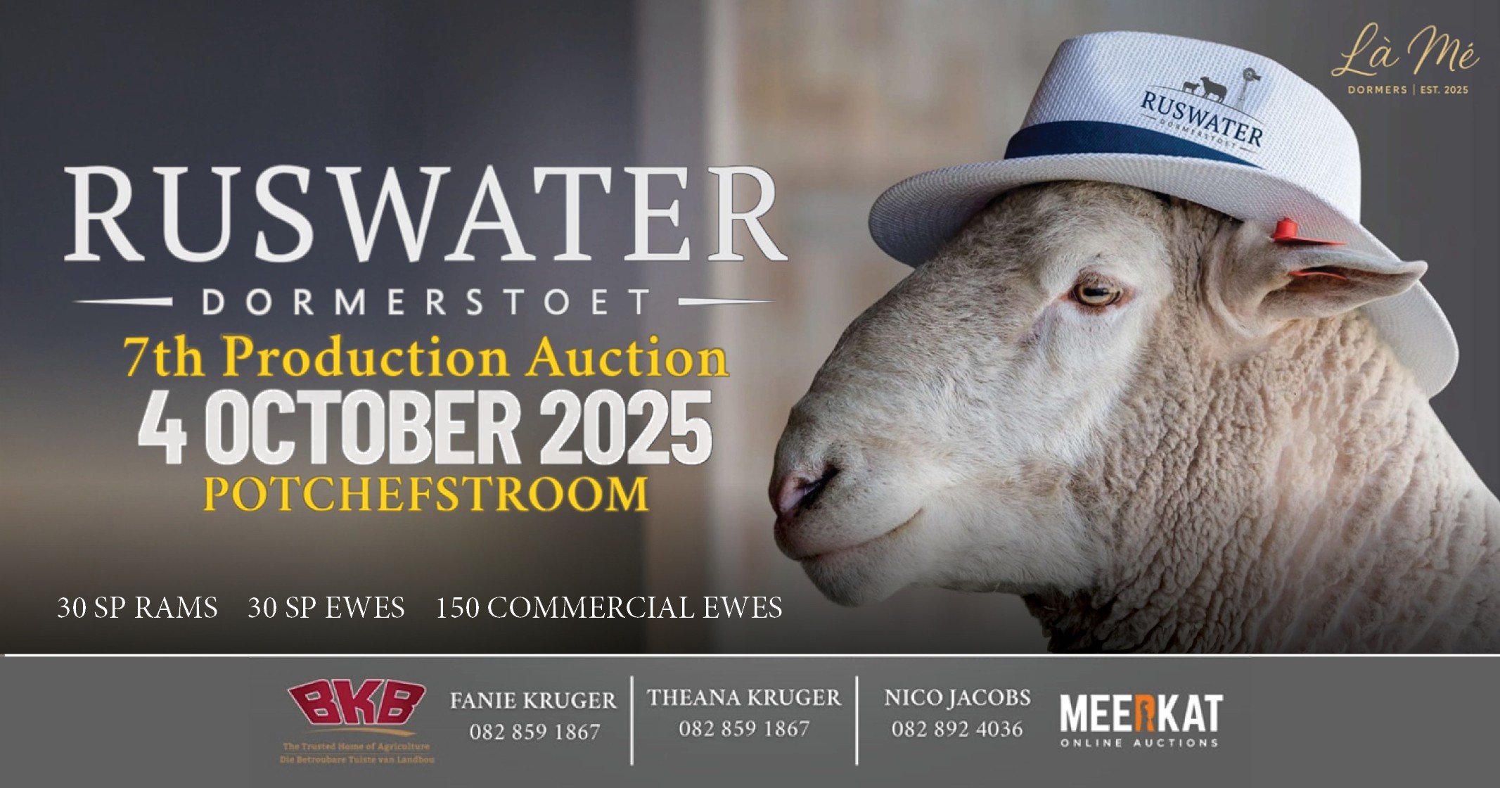 Ruswater Dormer 7th Production Auction | 4 October 2025 | 11:00 | Potchefstroom