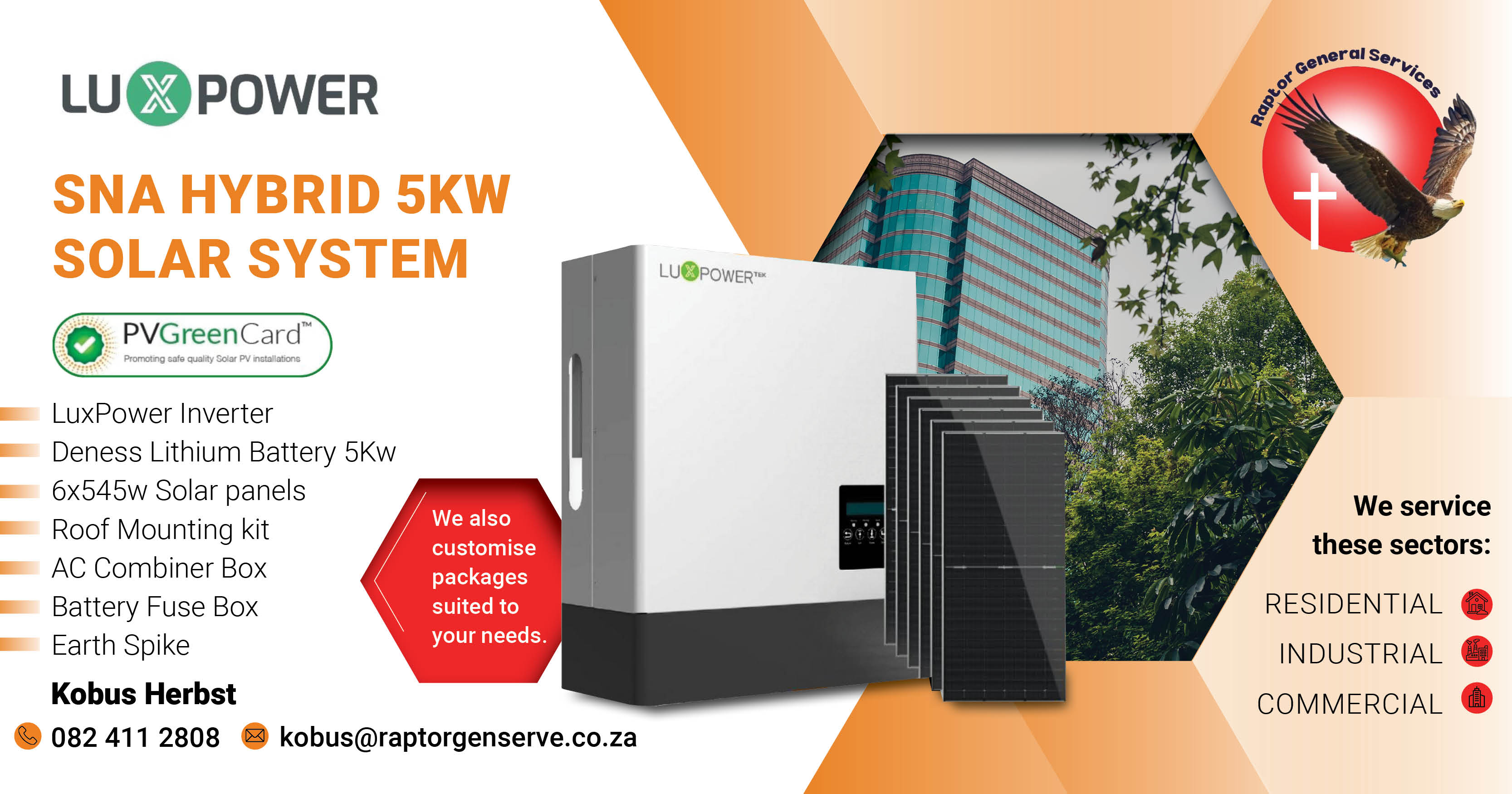Luxpower SNA hybrid 5KW solar system | Raptor General Services