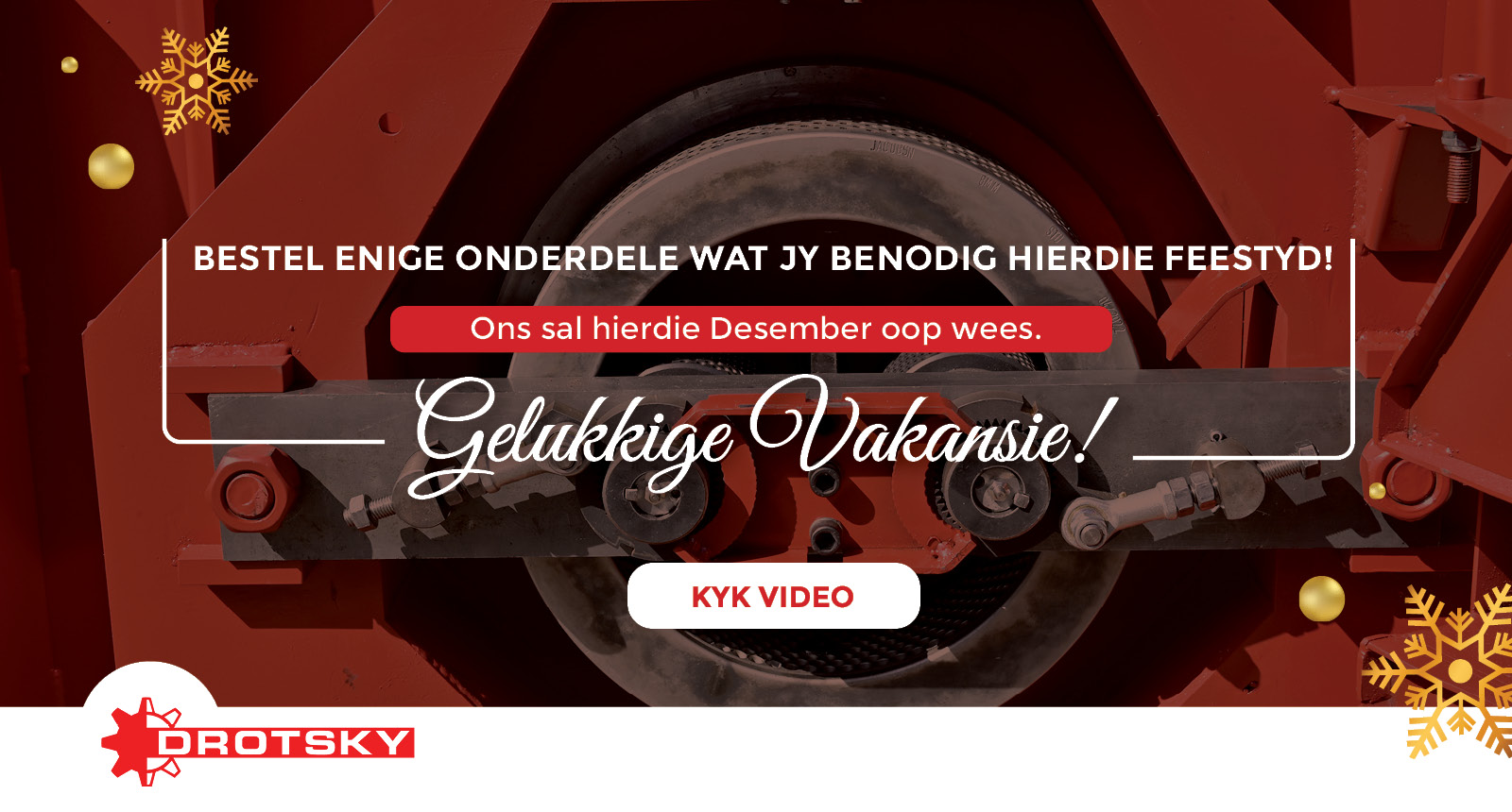 Bestel enige onderdele wat jy benodig hierdie feestyd! | Drotsky