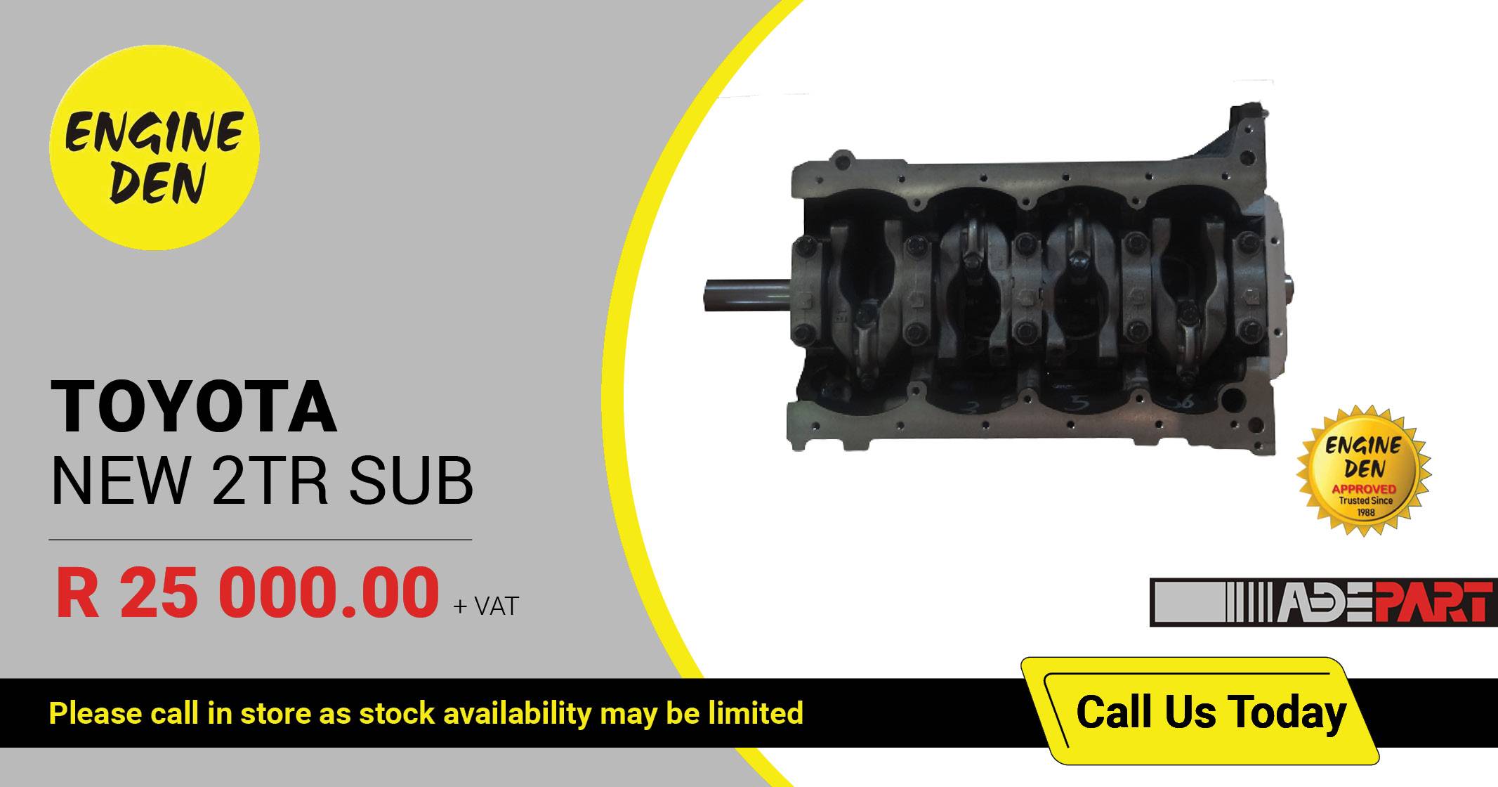 Toyota new 2TR sub | Engine Den