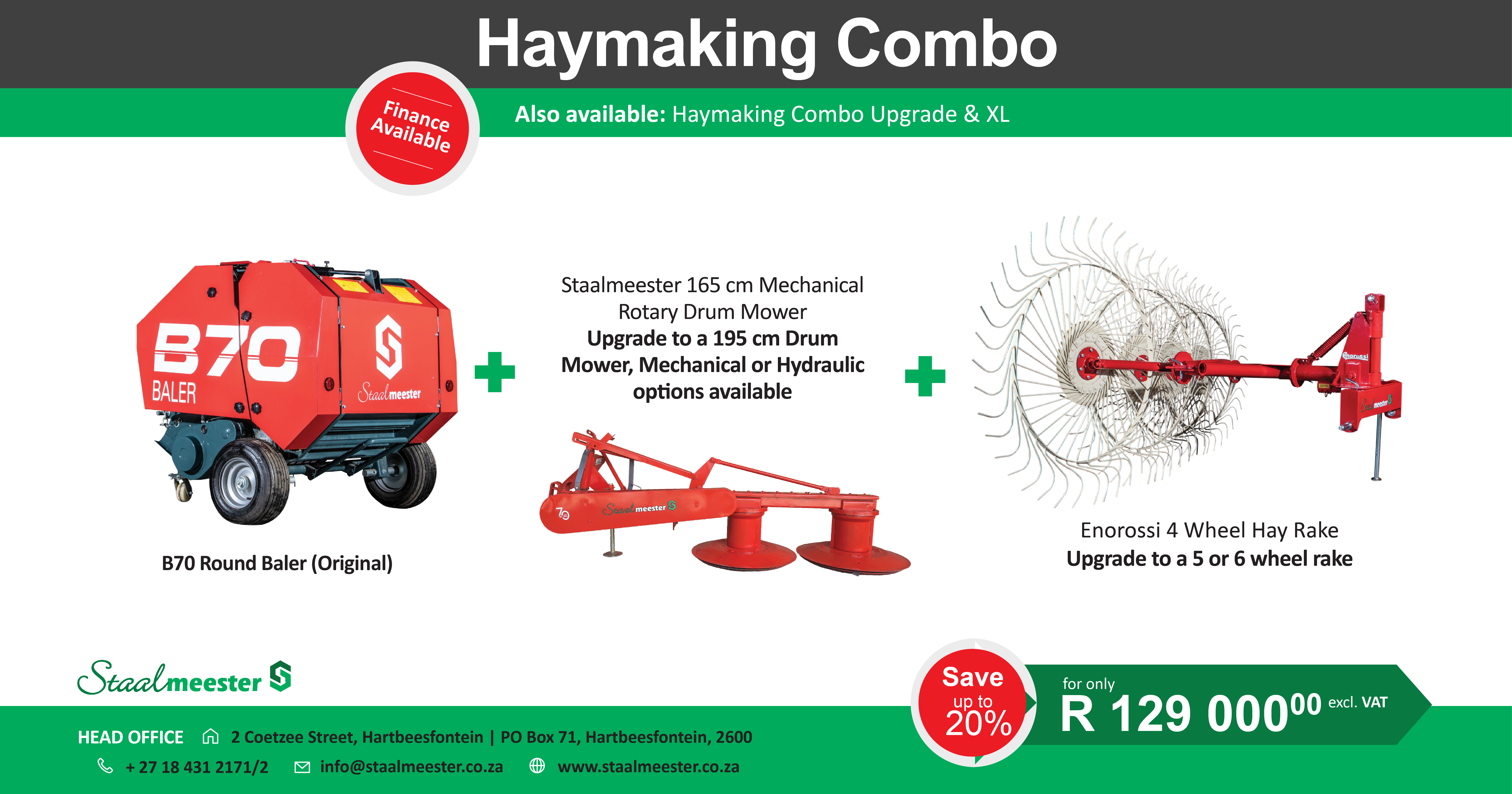 Haymaking Combo 165 cm machanical rotary drum mower | Staalmeester Equipment