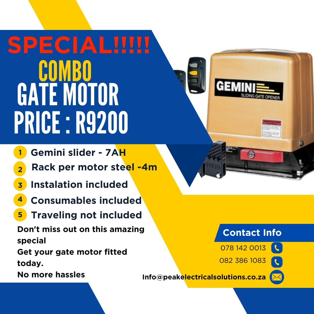 Gate motor combo | Peak Electrical Solutions