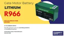 LITHIUM gate motor battery Plumbers depot | Plumbers depot