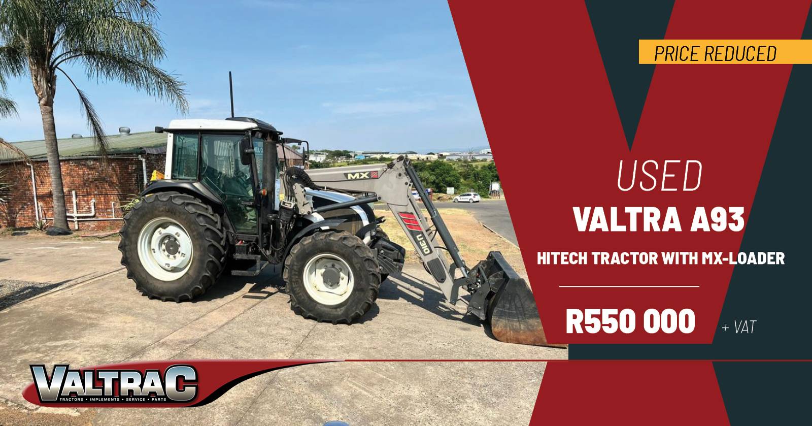 Used Valtra A93 hitech tractor with mx-loader /  price reduced | Valtrac