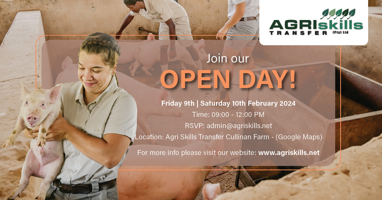 Join our open day! | 9th & 10th February 2024 | Agri Skills Transfer