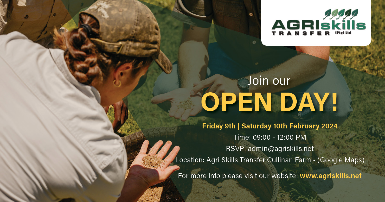 Join our open day! | 9th & 10th February 2024 | Agri Skills Transfer