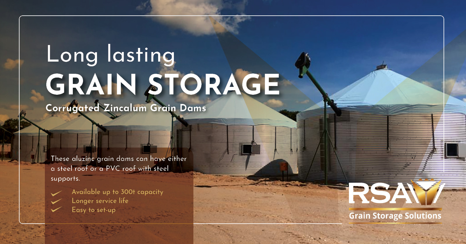 Long lasting grain storage | Corrugated zincalum grain dams | RSA Grain Storage Solutions